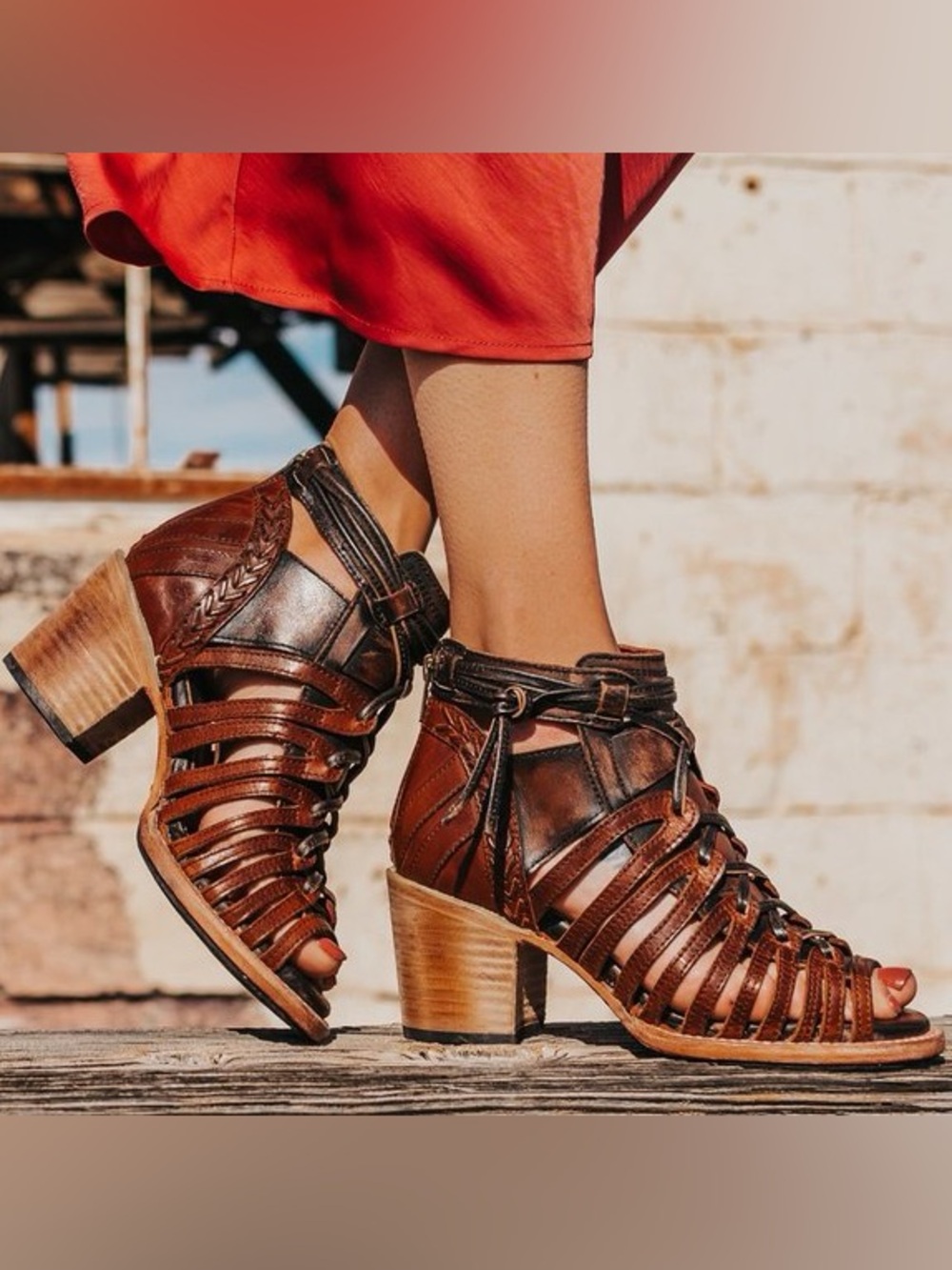 🆕{Freebird by Steven} Wazee Strappy Block Heeled Sandals